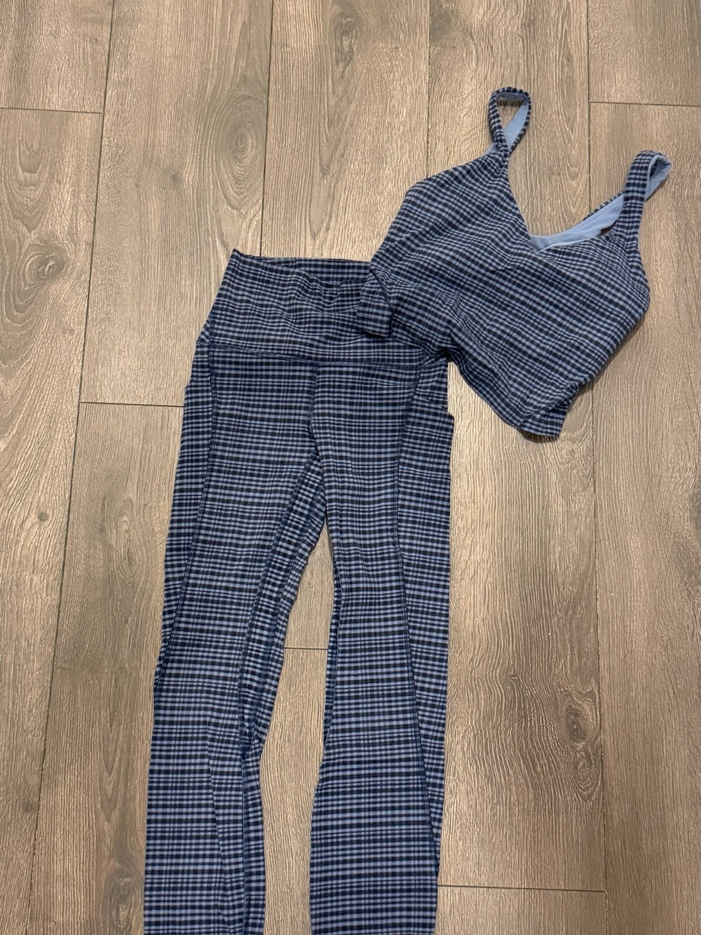 Lululemon Glow Grid Washed Denim Multi Workout set